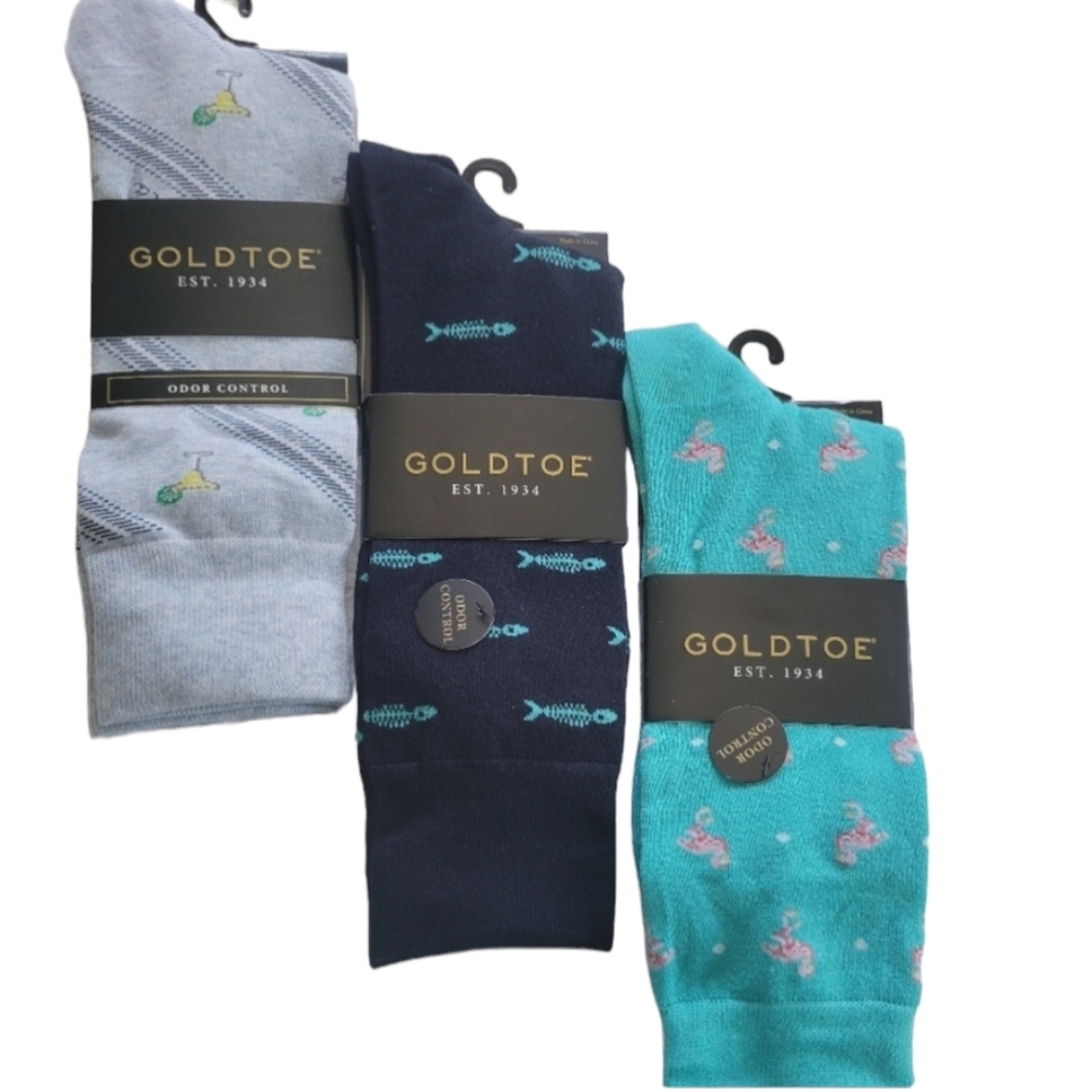 Gold Toe Men's Trio Novelty Dress Socks